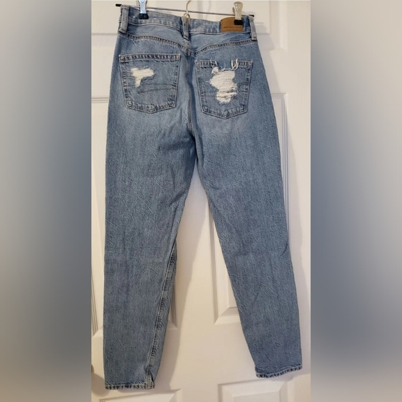 ♥️ AMERICAN EAGLE WOMEN’S MOM JEAN SIZE 00 COMFORT STRETCH WAISTBAND DESTROYED ♥ - Picture 8 of 11
